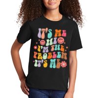 Funny Sarcasm Humor I'm A Problem Retro Groovy Kids T-Shirt