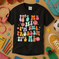 Funny Sarcasm Humor I'm A Problem Retro Groovy Kids T-Shirt