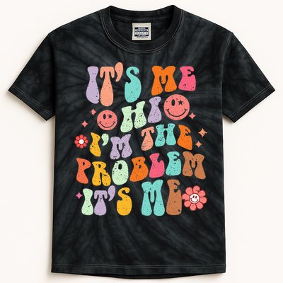 Funny Sarcasm Humor I'm A Problem Retro Groovy Kids Tie-Dye T-Shirt