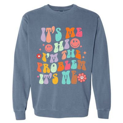 Funny Sarcasm Humor I'm A Problem Retro Groovy Garment-Dyed Sweatshirt