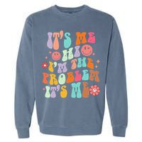 Funny Sarcasm Humor I'm A Problem Retro Groovy Garment-Dyed Sweatshirt