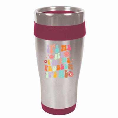 Funny Sarcasm Humor I'm A Problem Retro Groovy 16oz Travel Tumbler