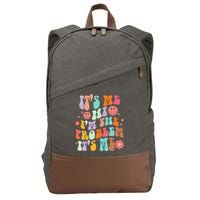 Funny Sarcasm Humor I'm A Problem Retro Groovy Cotton Canvas Backpack
