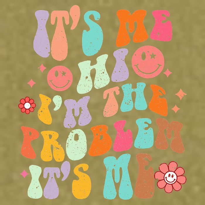 Funny Sarcasm Humor I'm A Problem Retro Groovy Garment-Dyed Women's Muscle Tee