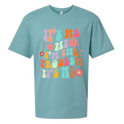 Funny Sarcasm Humor I'm A Problem Retro Groovy Sueded Cloud Jersey T-Shirt