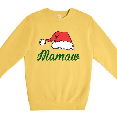 Funny Santa Hat Christmas Costume Family Matching Mamaw Gift Premium Crewneck Sweatshirt