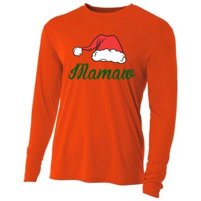 Funny Santa Hat Christmas Costume Family Matching Mamaw Gift Cooling Performance Long Sleeve Crew