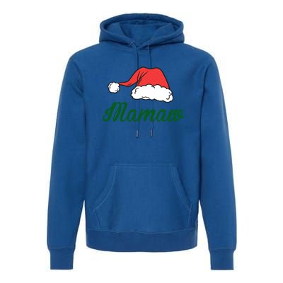 Funny Santa Hat Christmas Costume Family Matching Mamaw Gift Premium Hoodie