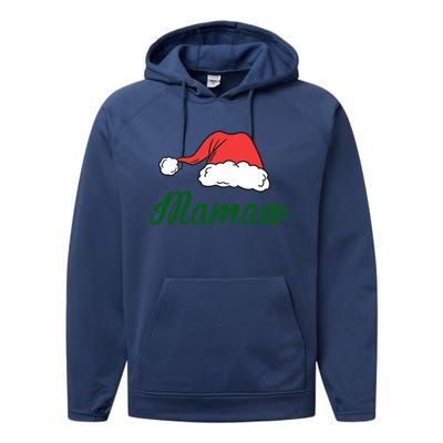 Funny Santa Hat Christmas Costume Family Matching Mamaw Gift Performance Fleece Hoodie