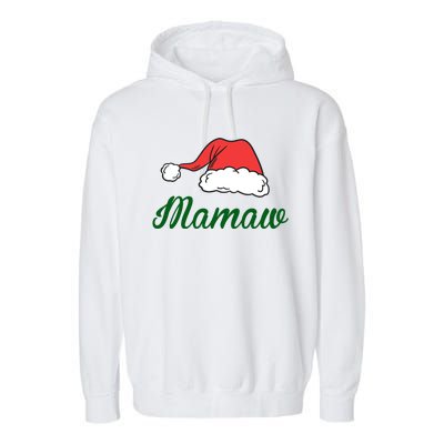 Funny Santa Hat Christmas Costume Family Matching Mamaw Gift Garment-Dyed Fleece Hoodie