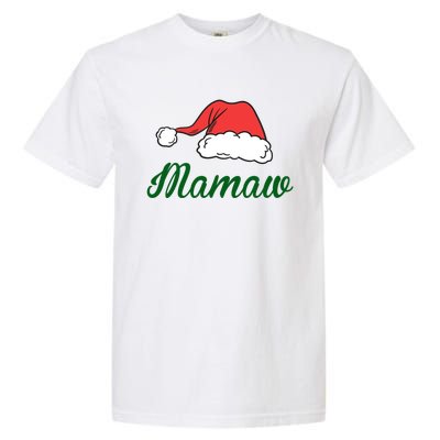 Funny Santa Hat Christmas Costume Family Matching Mamaw Gift Garment-Dyed Heavyweight T-Shirt