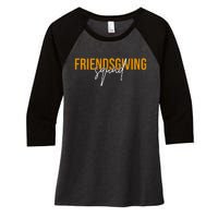 Friendsgiving Squad Holiday Gift Women's Tri-Blend 3/4-Sleeve Raglan Shirt