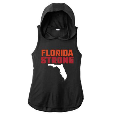 Florida Strong Hurricane Ian Support Florida Ladies PosiCharge Tri-Blend Wicking Draft Hoodie Tank