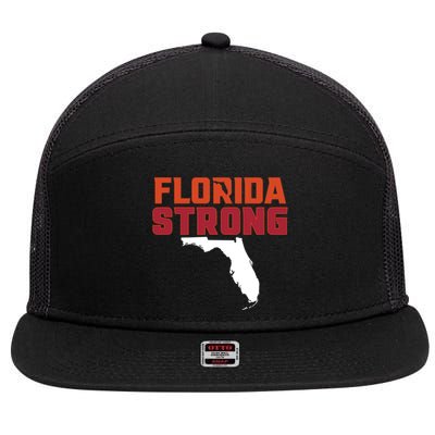 Florida Strong Hurricane Ian Support Florida 7 Panel Mesh Trucker Snapback Hat