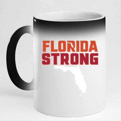 Florida Strong Hurricane Ian Support Florida 11oz Black Color Changing Mug