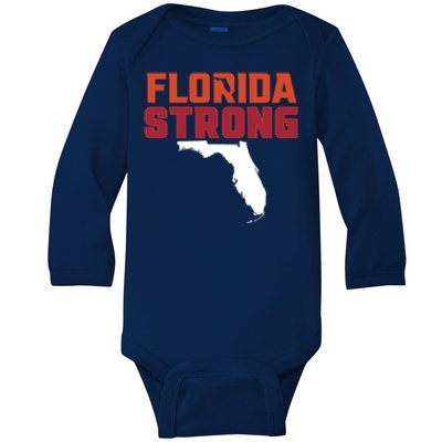 Florida Strong Hurricane Ian Support Florida Baby Long Sleeve Bodysuit