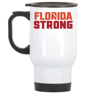 Florida Strong Hurricane Ian Support Florida Stainless Steel Travel Mug