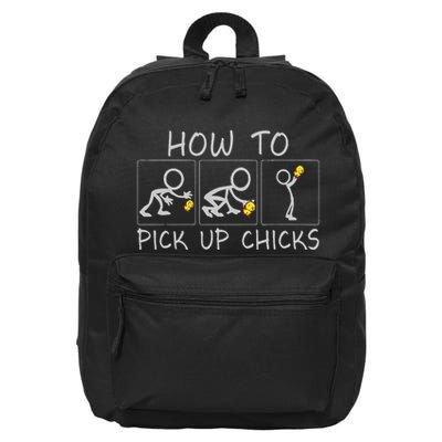Funny Sarcastic How To Pick Up Chicks 16 in Basic Backpack