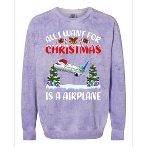 Funny Santa Hat All I Want For Christmas Is A Airplane Meaningful Gift Colorblast Crewneck Sweatshirt