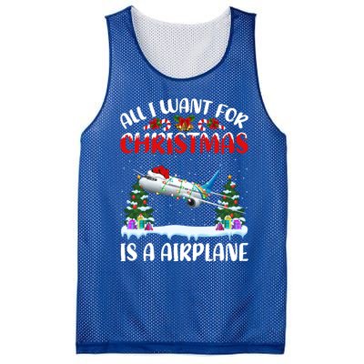 Funny Santa Hat All I Want For Christmas Is A Airplane Meaningful Gift Mesh Reversible Basketball Jersey Tank