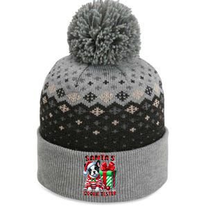 Frenchie Santa Hat & Christmas Lights Cute French Bulldog The Baniff Cuffed Pom Beanie