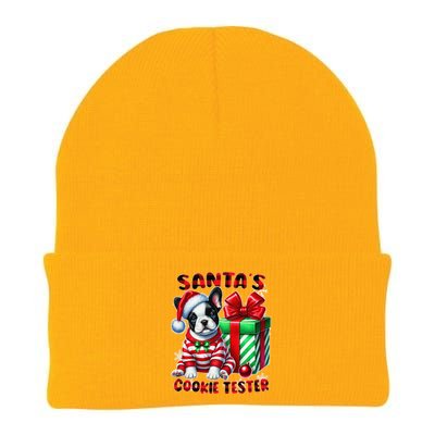 Frenchie Santa Hat & Christmas Lights Cute French Bulldog Knit Cap Winter Beanie