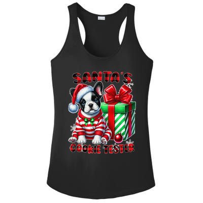 Frenchie Santa Hat & Christmas Lights Cute French Bulldog Ladies PosiCharge Competitor Racerback Tank