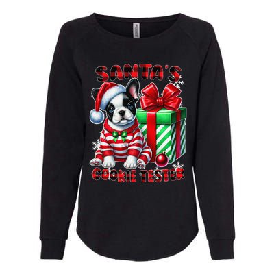 Frenchie Santa Hat & Christmas Lights Cute French Bulldog Womens California Wash Sweatshirt