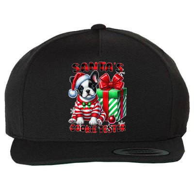 Frenchie Santa Hat & Christmas Lights Cute French Bulldog Wool Snapback Cap