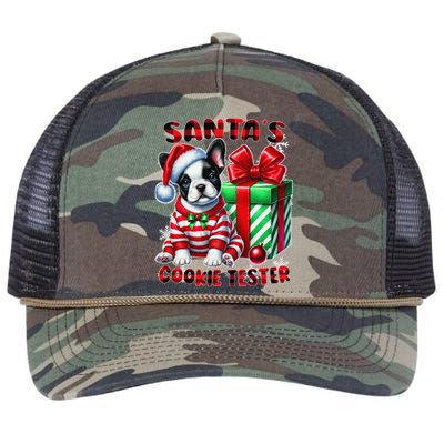 Frenchie Santa Hat & Christmas Lights Cute French Bulldog Retro Rope Trucker Hat Cap