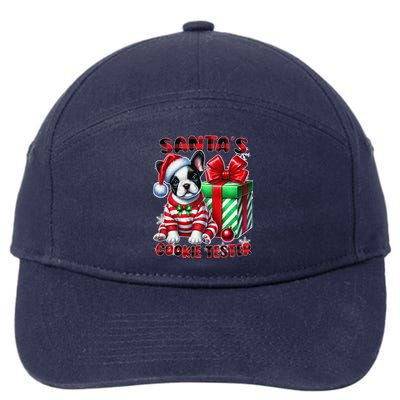 Frenchie Santa Hat & Christmas Lights Cute French Bulldog 7-Panel Snapback Hat