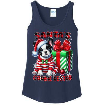 Frenchie Santa Hat & Christmas Lights Cute French Bulldog Ladies Essential Tank