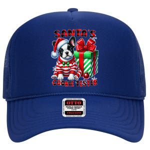 Frenchie Santa Hat & Christmas Lights Cute French Bulldog High Crown Mesh Back Trucker Hat