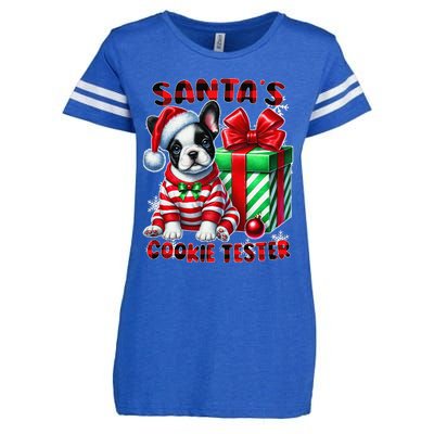 Frenchie Santa Hat & Christmas Lights Cute French Bulldog Enza Ladies Jersey Football T-Shirt