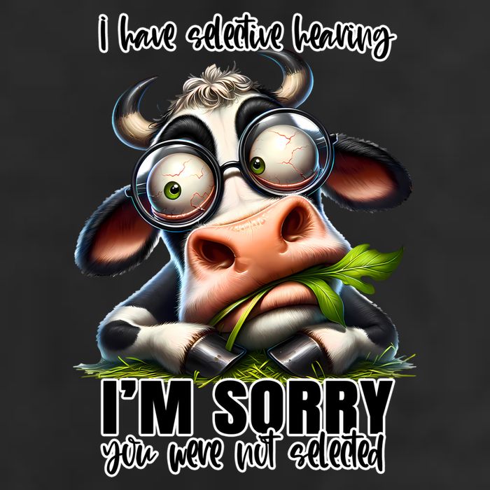 Funny Selective Hearing Sarcastic Cow 7 Panel Mesh Trucker Snapback Hat