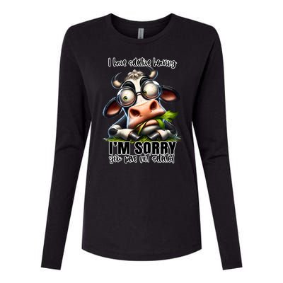 Funny Selective Hearing Sarcastic Cow Womens Cotton Relaxed Long Sleeve T-Shirt