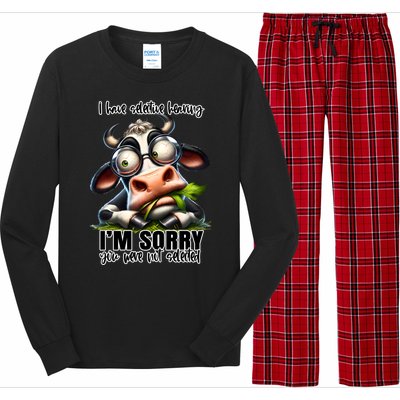 Funny Selective Hearing Sarcastic Cow Long Sleeve Pajama Set