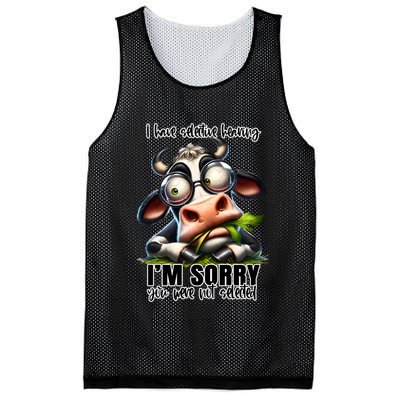 Funny Selective Hearing Sarcastic Cow Mesh Reversible Basketball Jersey Tank