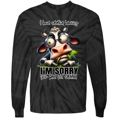 Funny Selective Hearing Sarcastic Cow Tie-Dye Long Sleeve Shirt