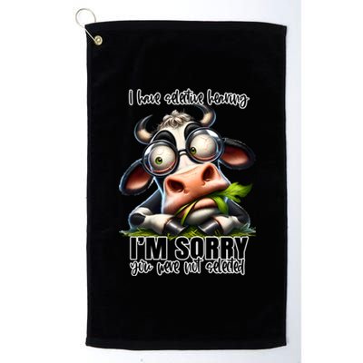 Funny Selective Hearing Sarcastic Cow Platinum Collection Golf Towel