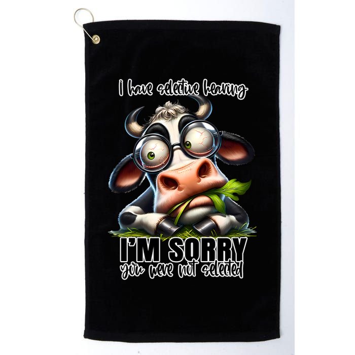 Funny Selective Hearing Sarcastic Cow Golf Towel