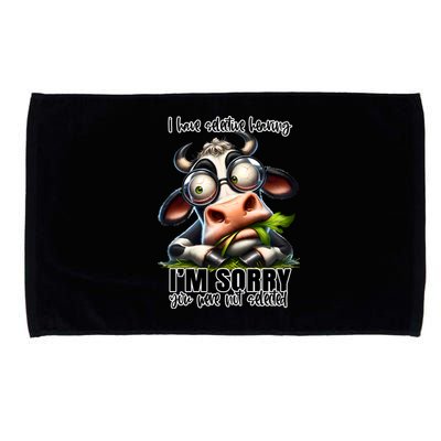 Funny Selective Hearing Sarcastic Cow Microfiber Hand Towel