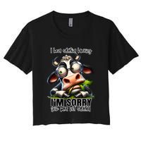Funny Selective Hearing Sarcastic Cow Women's Crop Top Tee