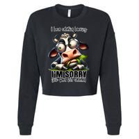 Funny Selective Hearing Sarcastic Cow Cropped Pullover Crew