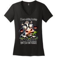 Funny Selective Hearing Sarcastic Cow Women's V-Neck T-Shirt
