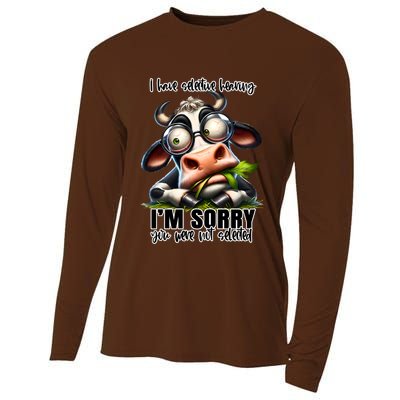 Funny Selective Hearing Sarcastic Cow Cooling Performance Long Sleeve Crew