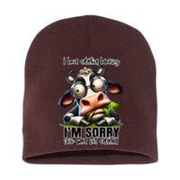 Funny Selective Hearing Sarcastic Cow Short Acrylic Beanie