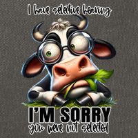 Funny Selective Hearing Sarcastic Cow Cotton Canvas Backpack