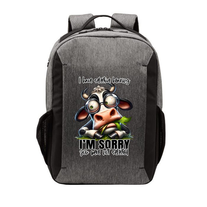 Funny Selective Hearing Sarcastic Cow Vector Backpack