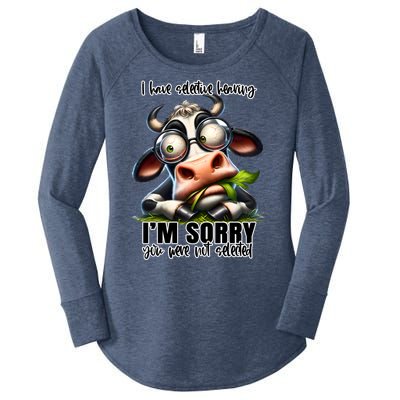 Funny Selective Hearing Sarcastic Cow Women's Perfect Tri Tunic Long Sleeve Shirt